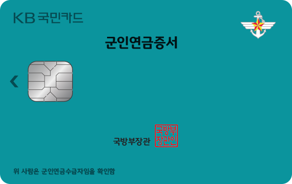 KB국민 군인연금증 신용카드(비사진)