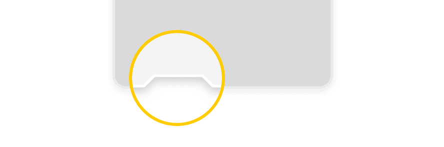 카드 하단 노치(파임) 예시 이미지